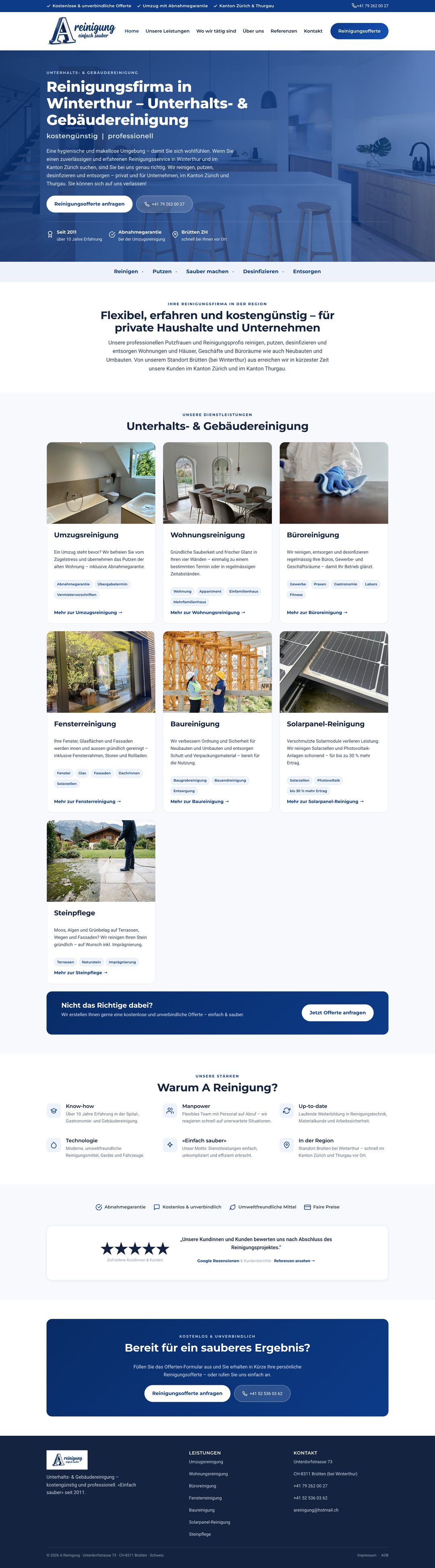 Website von A Reinigung
