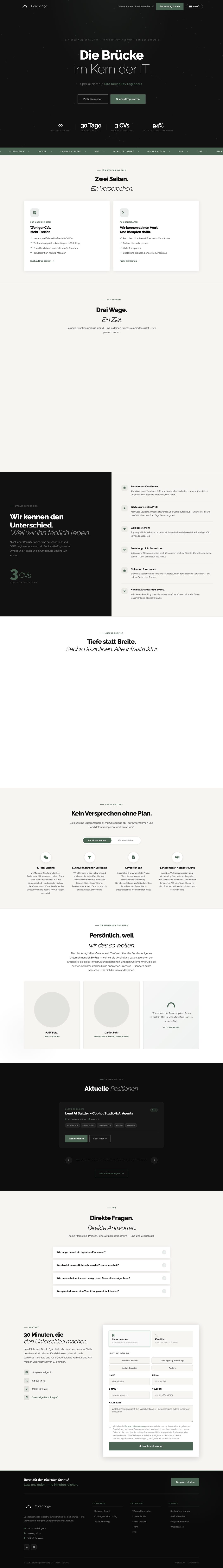 Website von Corebridge Recruitment